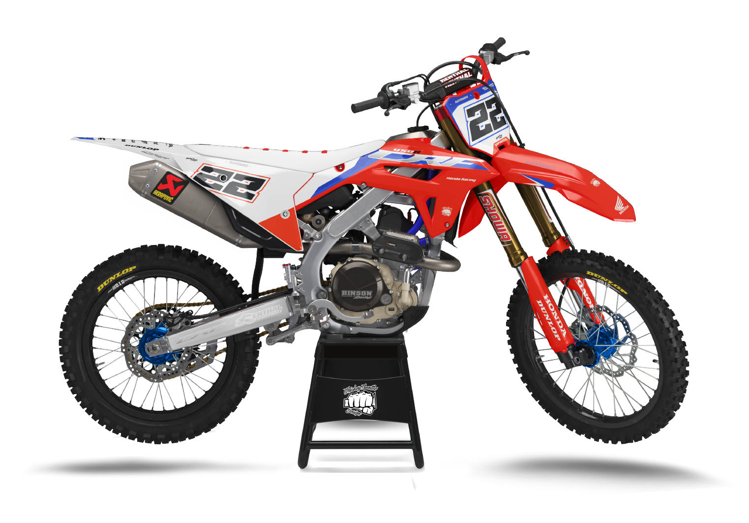 HONDA FACTORY RED/WHITE - DEKALKIT